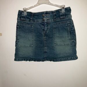 Vintage Blue Denim Mini Skort